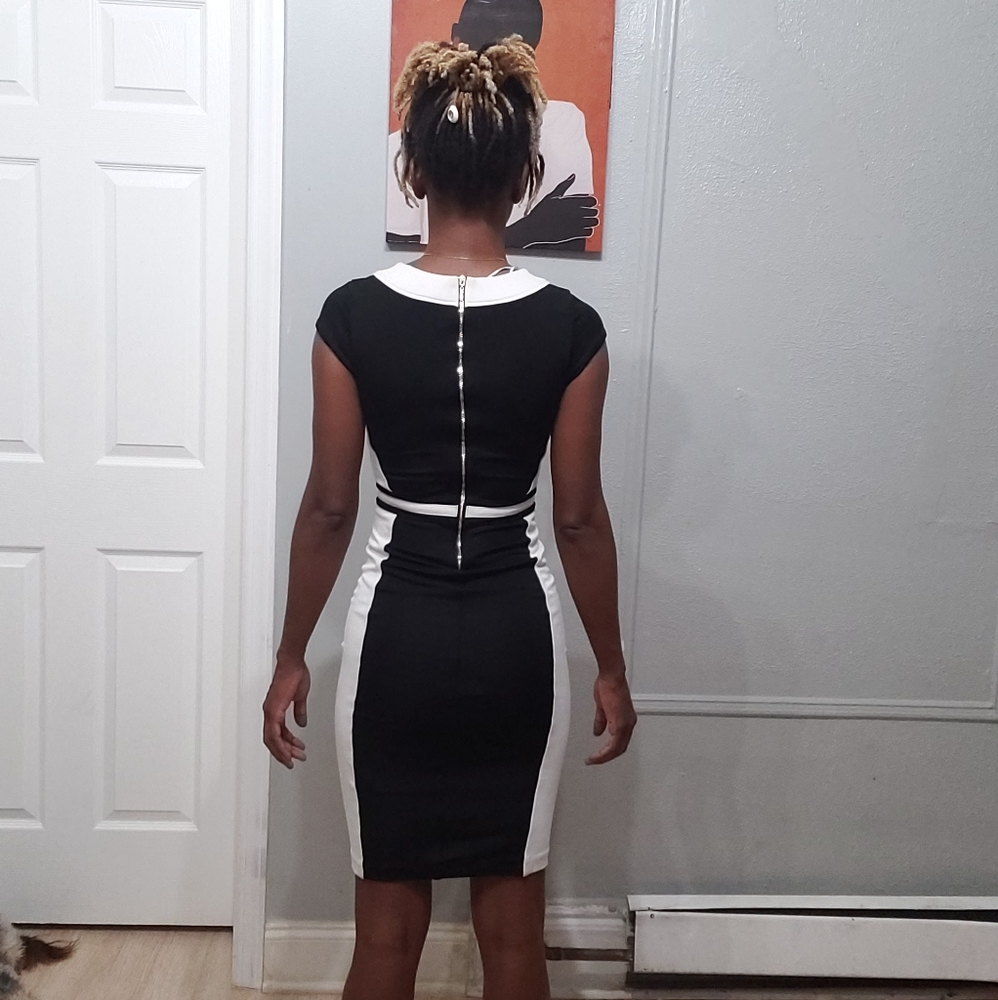 Hm Black & White Bandage dress